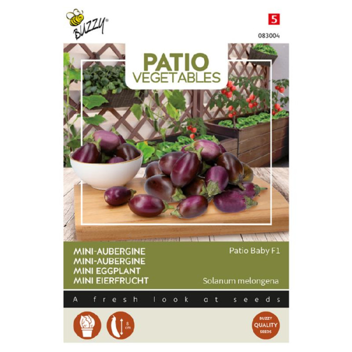 Patlizan-Mini-Buzzy® Patio Veggies, Aubergine Patio Baby F1-BZ083004