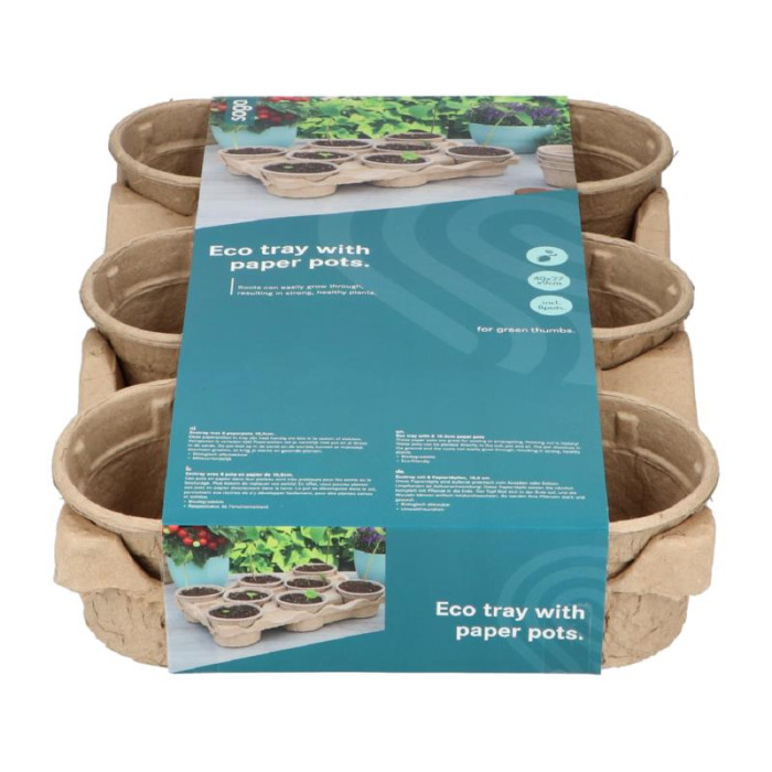 ECO posuda za uzgajanje-SOGO Eco growing tray incl. 8 paper pots-SO887352