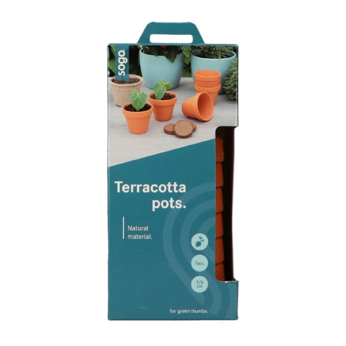 Saksije od terakote-SOGO Stone terracotta pots 7/8cm 7pcs.-SO887324