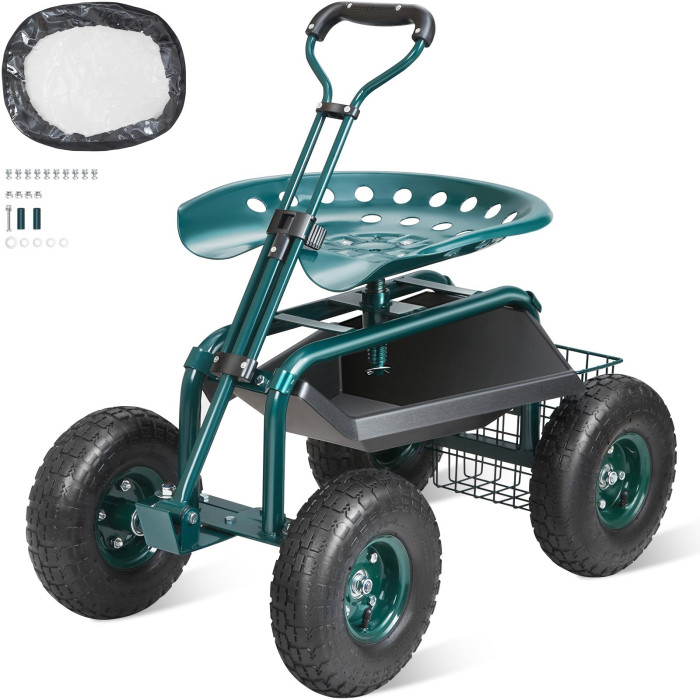 VEVOR Garden Cart Rolling Workseat with Wheels-MG816