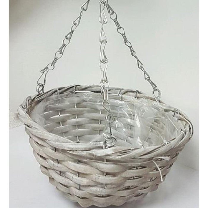 Viseća korpa u bijeloj boji-Buzzy Hanging Basket 25cm White wash-BZH00204