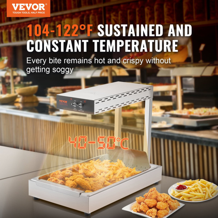 Električni grijač za grijanje od nehrđajućeg čelika-VEVOR French Fry Food Warmer Electric Stainless Steel-MG25982