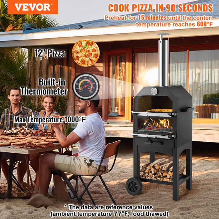 Prijenosna pećnica za pizzu na otvorenom 12"-VEVOR 12" Outdoor Pizza Oven Portable-MG25989