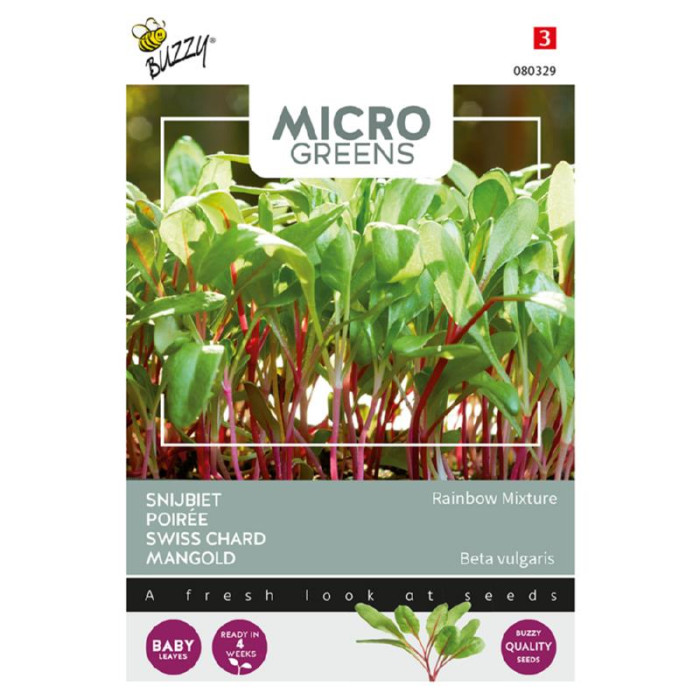 Chard-Buzzy® Microgreens, Swiss Chard Rainbow Mix-BZ080329